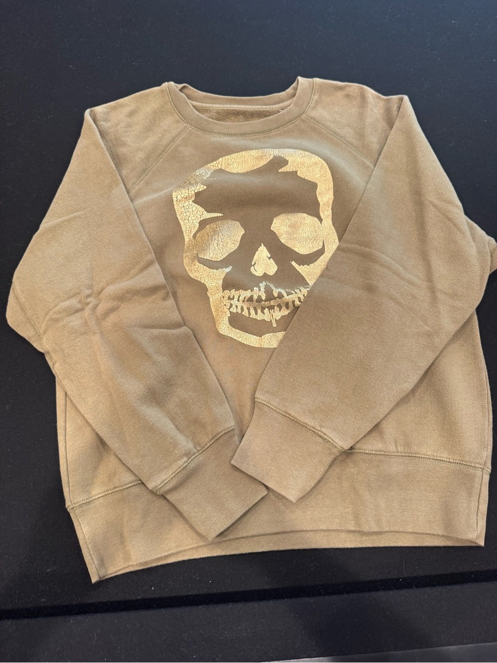 Zadig & Voltaire Brown Crewneck with Gold Skull Print